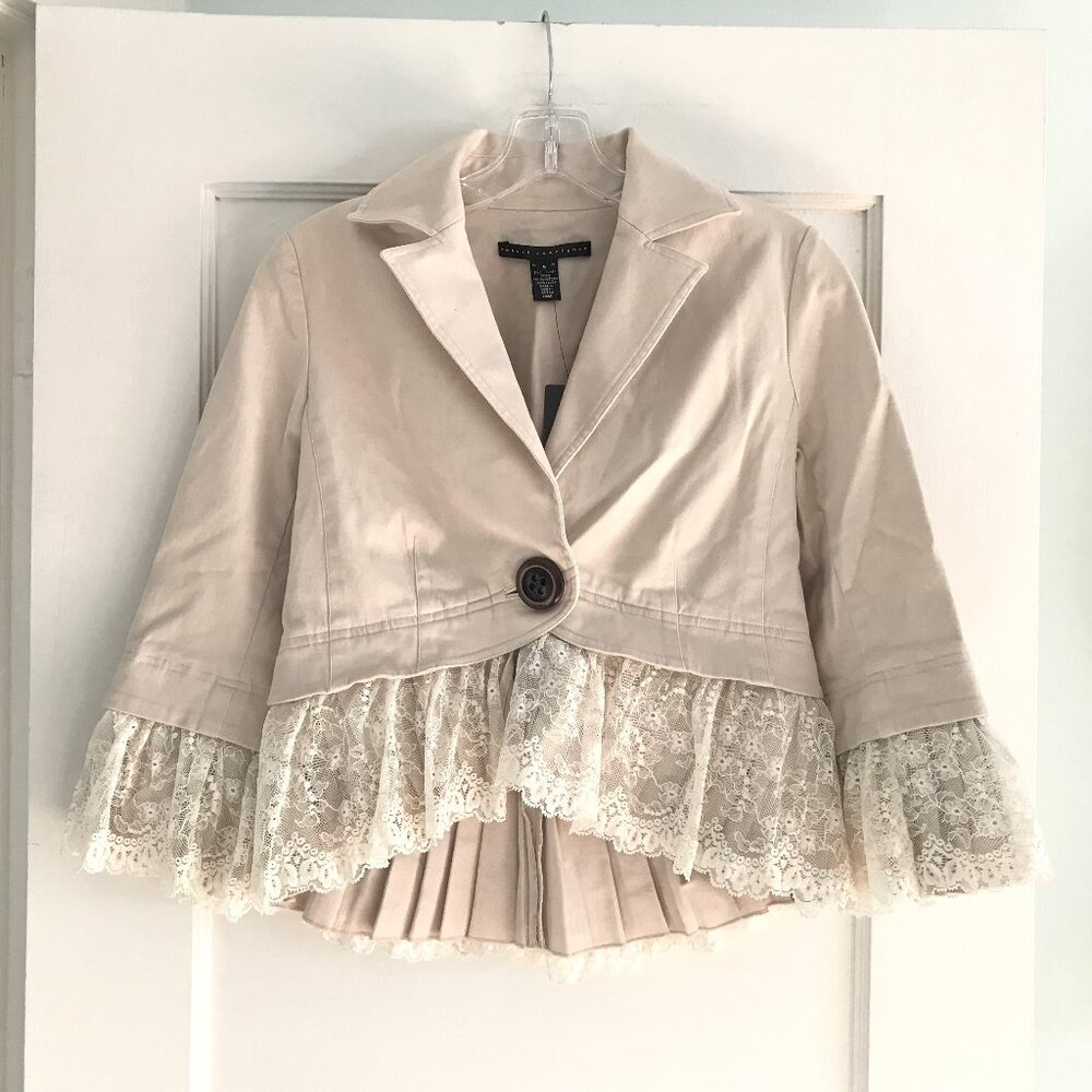Robert Rodriguez | Lace-Trimmed Tan Jacket